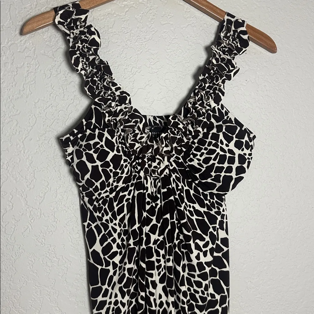 NEW Enfocus Studio Brown White Animal Print Pebbles Rock Mini Dress Flintstones - Image 2