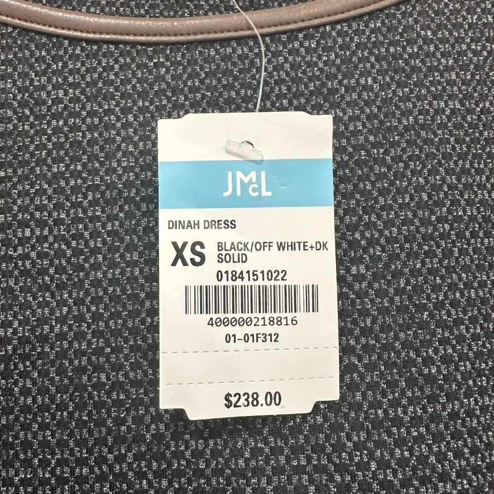 J Mclaughlin Dinah Dress XS‎ NWT $238 Knit Sleeveless Black Brown Career Modest - Image 3