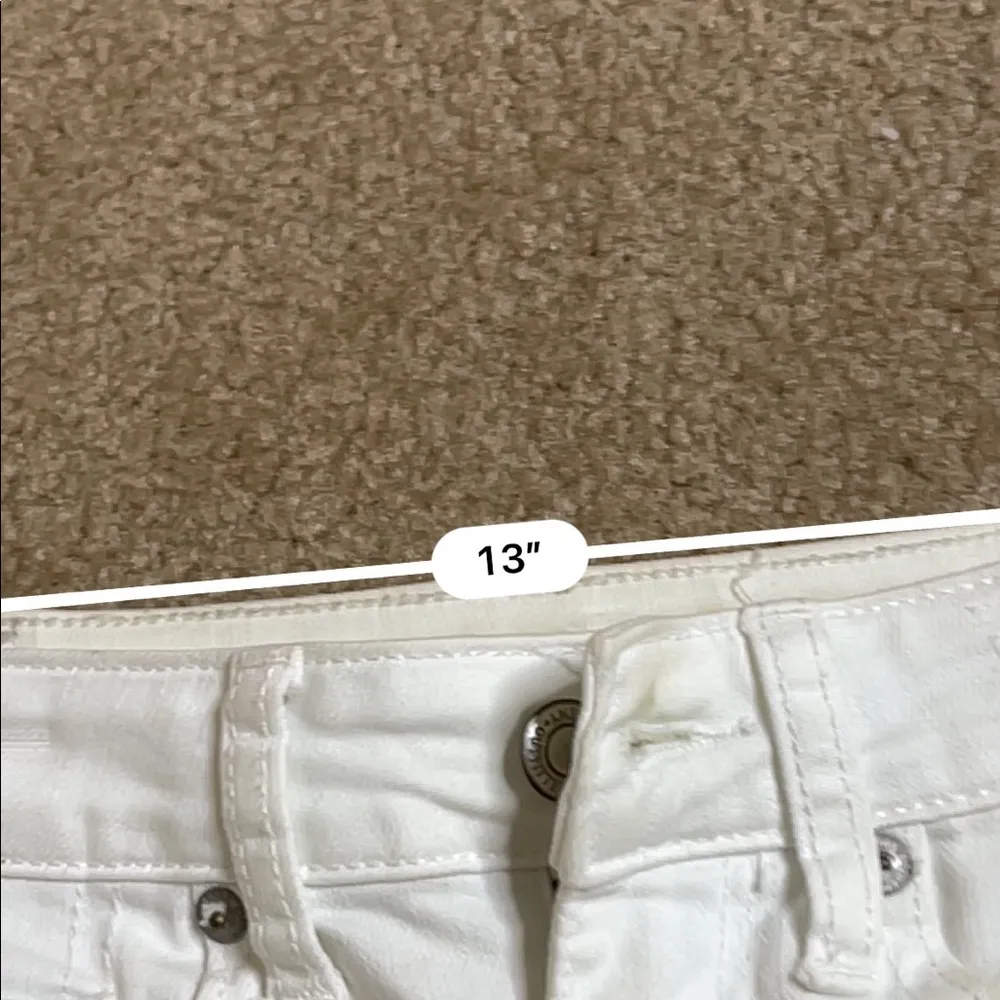 American Eagle white denim distressed mini skirt - Image 4