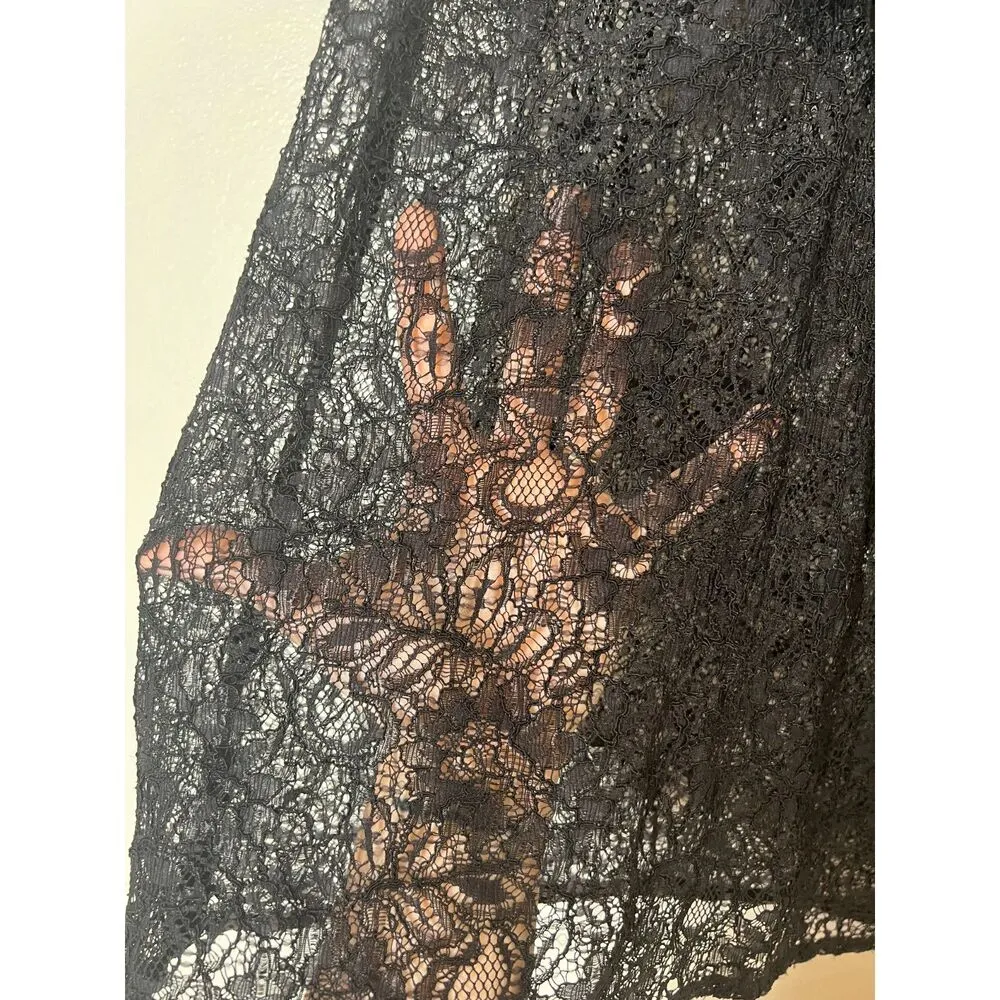 Kenar Y2k Black Lace Tank Womens M Witchy Edwardian Regency Victorian Whimsigoth - Image 4