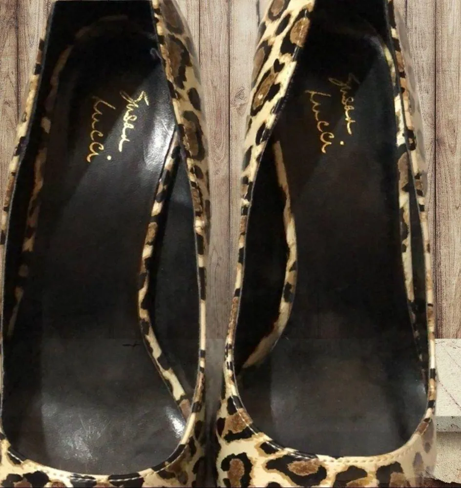 Susan Lucci leopard print heels ! Brown Size 9 - Image 12