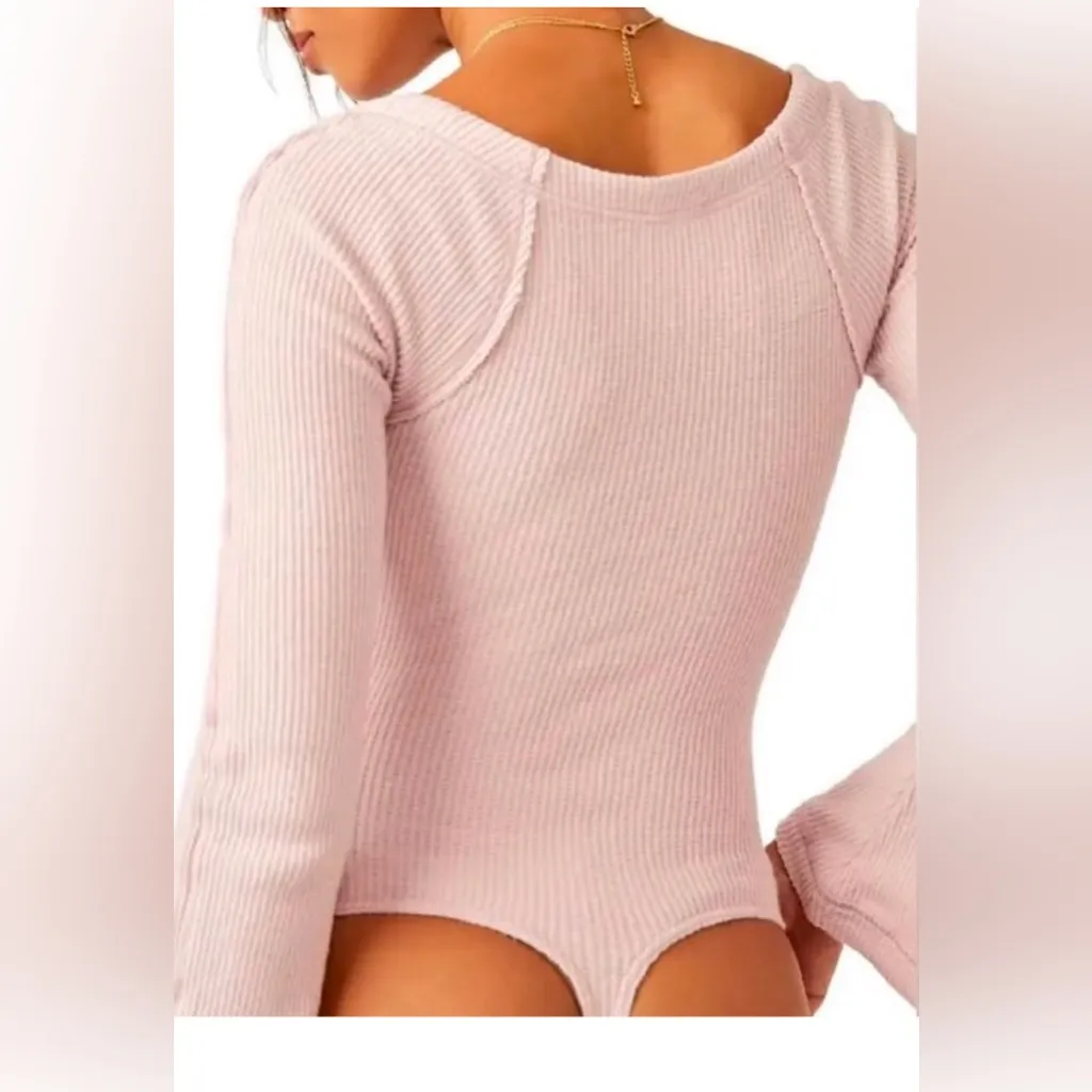 Free People on a Cloud Plush Pink Bell Sleeve - Image 3