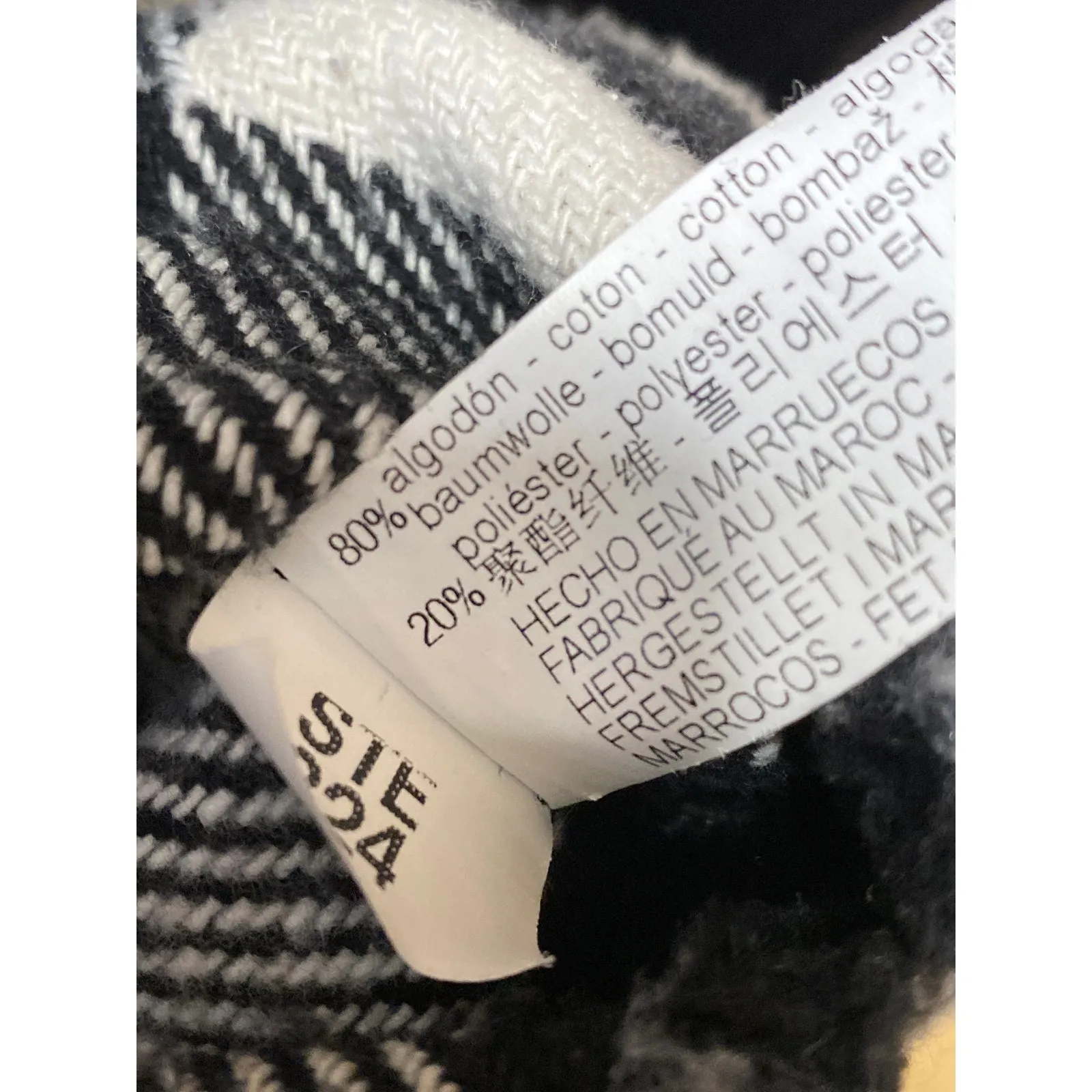 Zara Women's Black White Plaid Long Sleeve Cropped Shirt Jacket Shacket Size M - Image 4