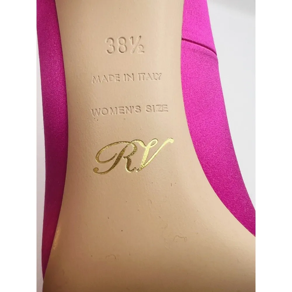 Roger Vivier Flower Strass Buckle Pump Fuchsia Pink Size 38.5 New in box - Image 7