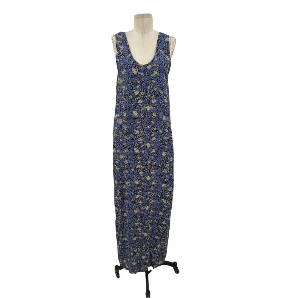 Flax‎ Bumblebee Sleeveless Maxi Dress Purple Green Palm Print Size Petite XS - Image 3