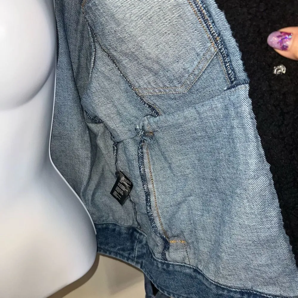 Soncy Plus Denim Teddy Collar Jean‎ Jacket (Soncy size 3X) Blue - Image 6