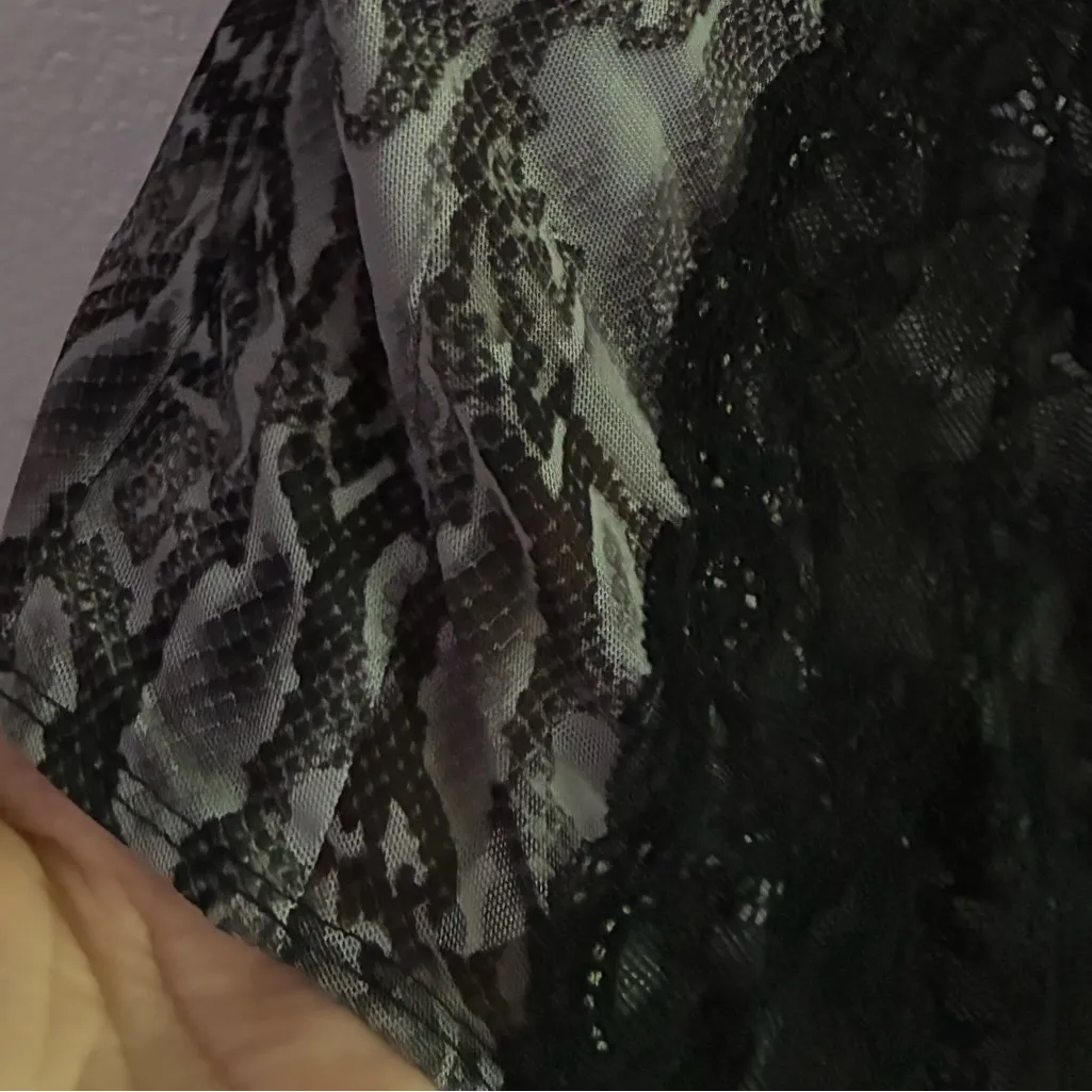 Dance & Marvel Snake Black Lace Bustier Bodysuit Top S - Image 7