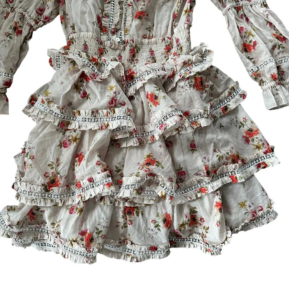 V. Chapman The Fig Dress Natural Dainty Floral Size 2 - Image 8