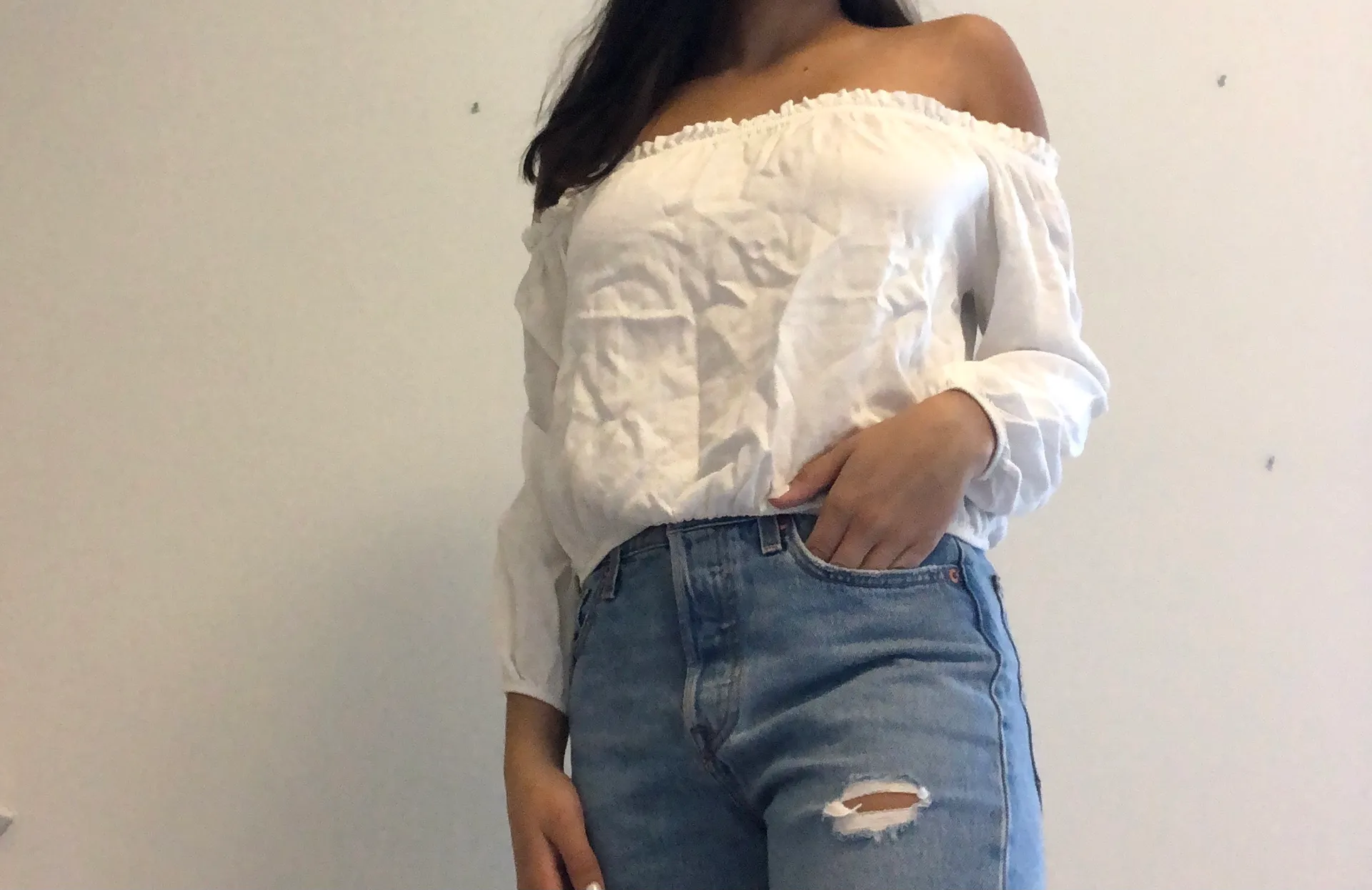 Brandy Melville Off The Shoulder Long Sleeve Top - Image 2