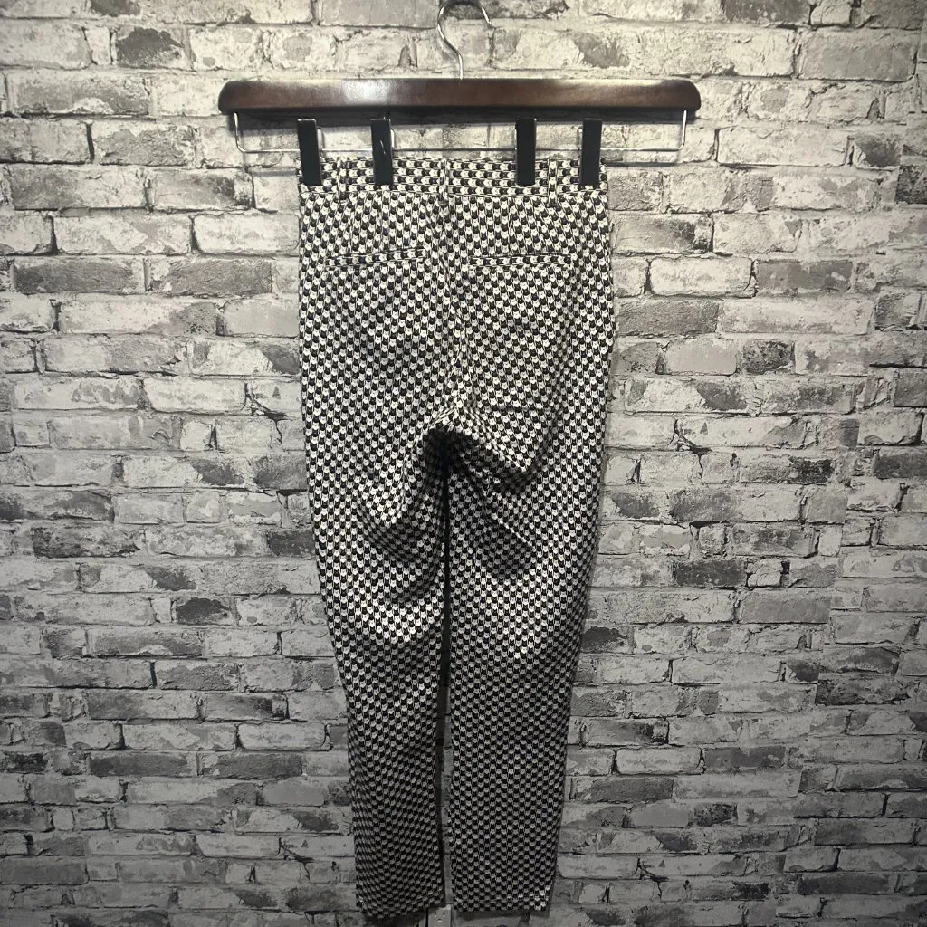 EUC Betabrand Black & White Checker Pattern of Cats Petiter Trousers Size XS - Image 7