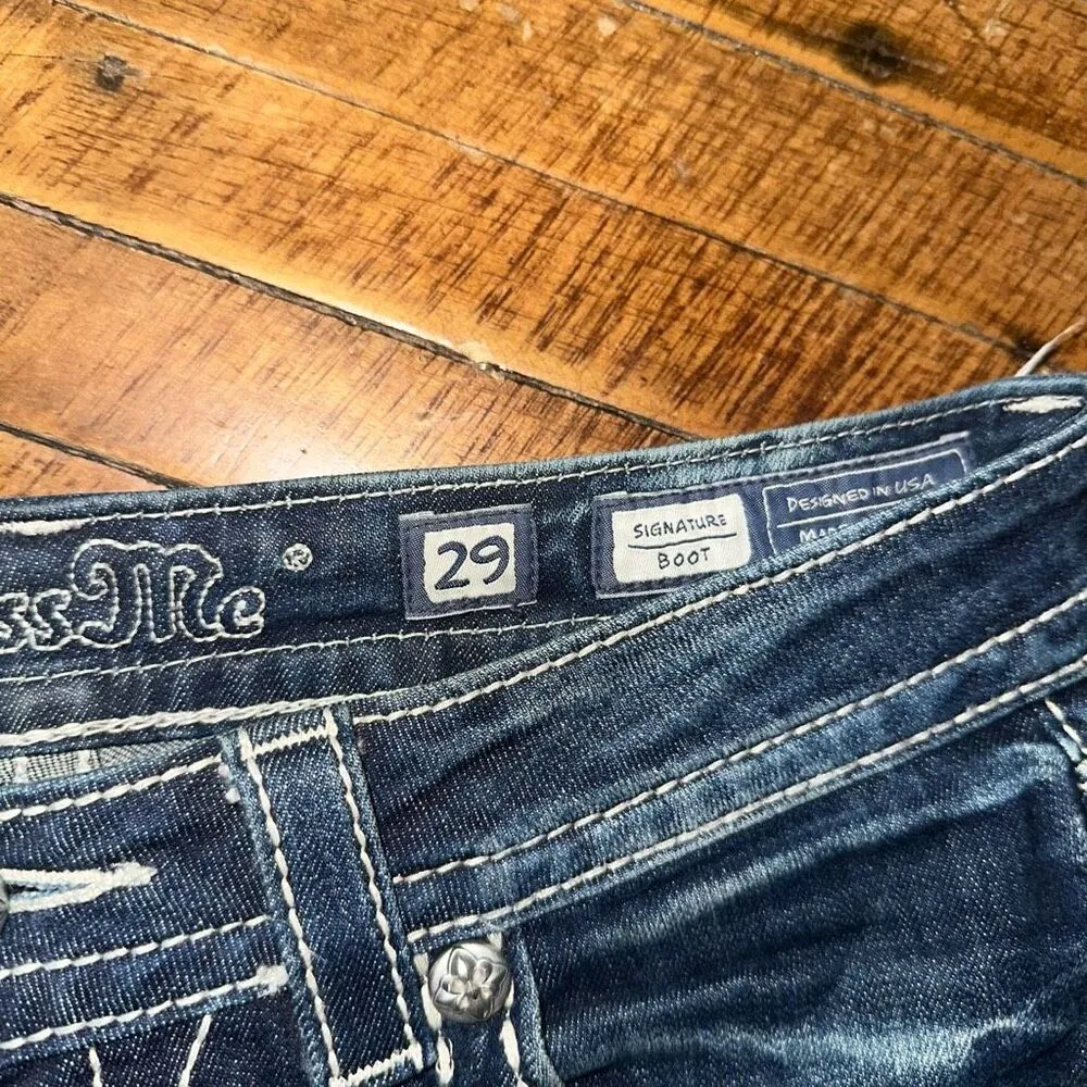 Miss Me bling cowboycore western festival 29 cutoff shorts - Image 2