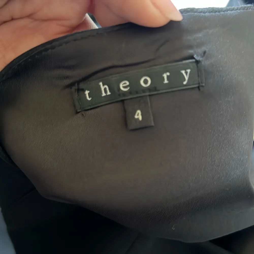 Theory Cap Sleeve A-Line Black Dress - Image 7