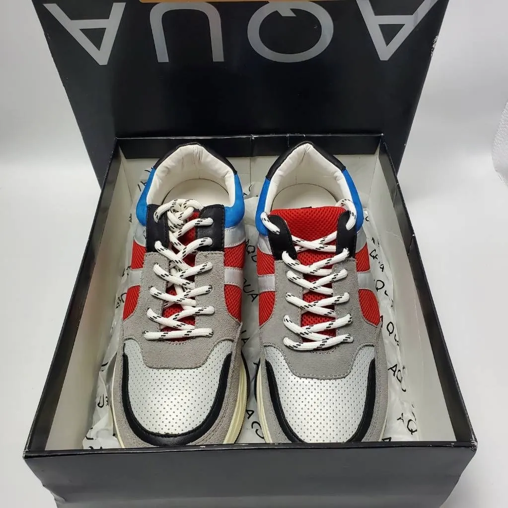 Aqua Womens AQ-IKE Sneakers Shoes Multicolor Color Leather Lace Up Size 9.5M - Image 3