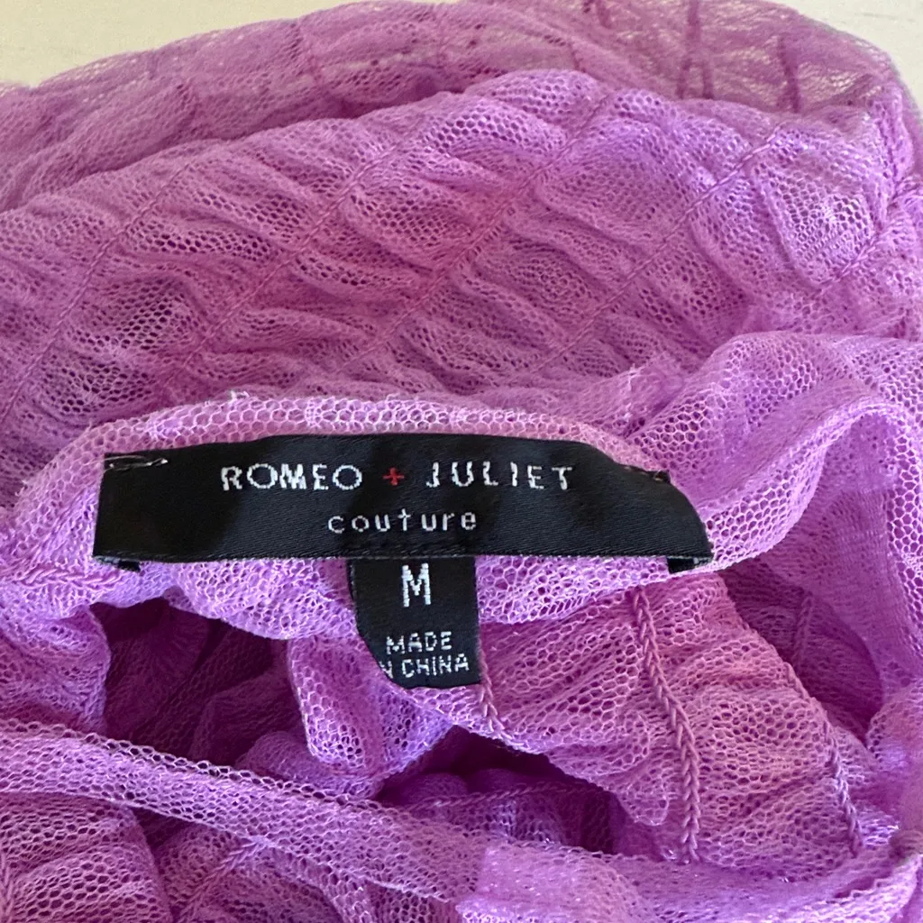 Romeo & Juliet Couture Women's Size Medium Stretch Sheer Tulle Top Blouse - Image 7