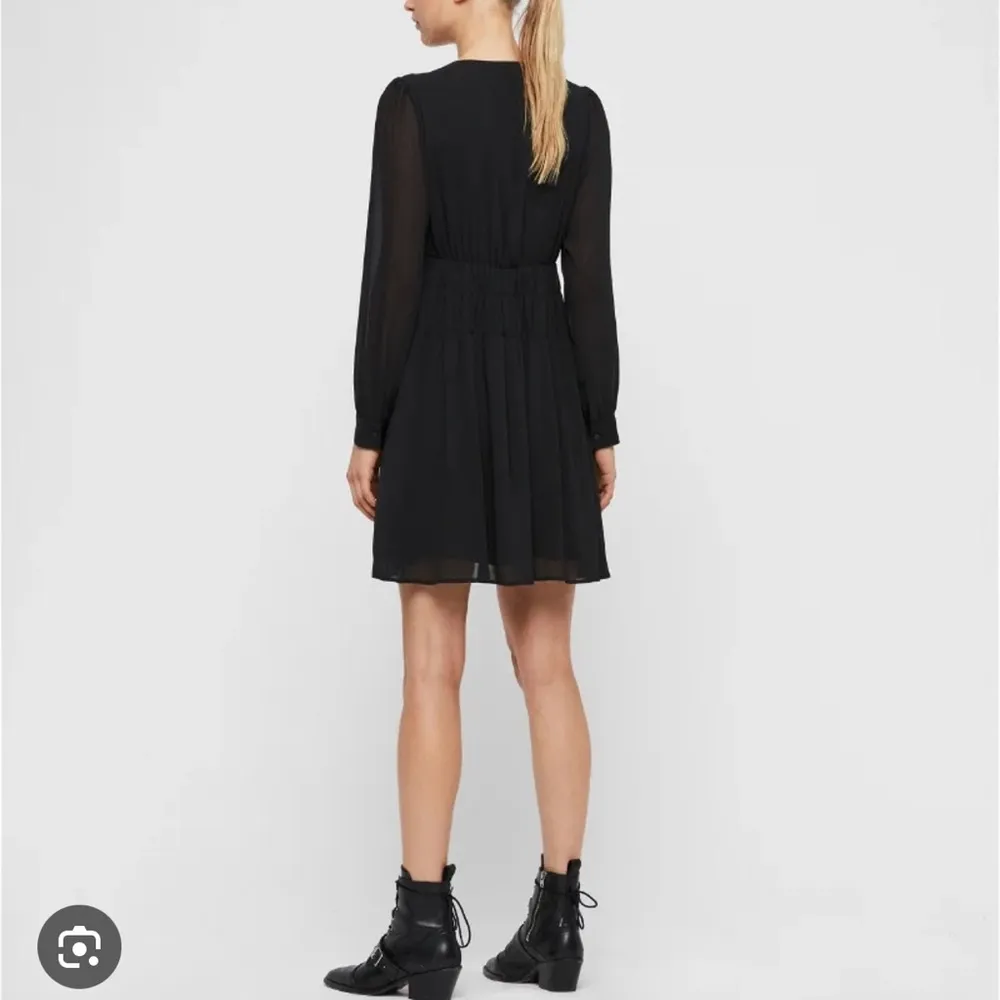 All Saints Black Kiana V-neck Long Sleeve Dress Size Medium - Image 2