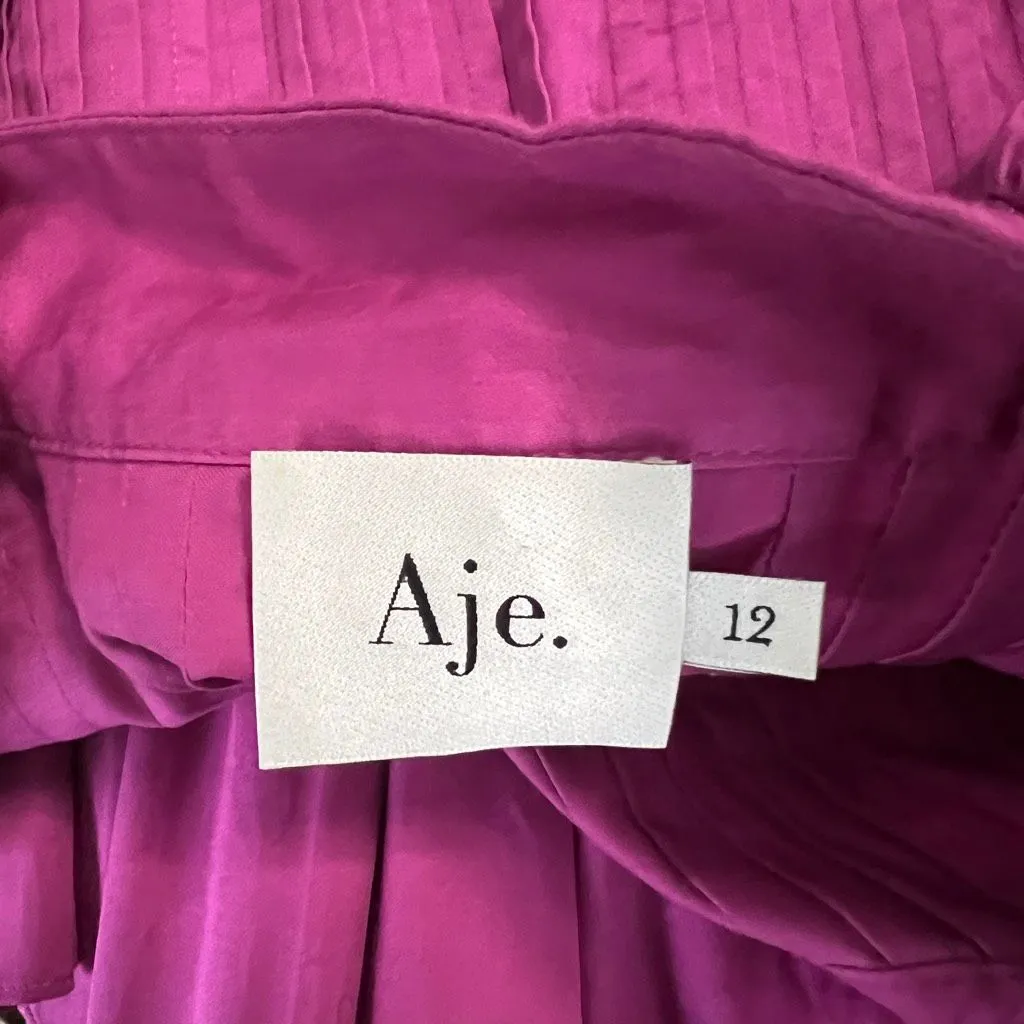 Aje Run Free Smock Dress | Magenta Pink | Size 12 | $475 Retail - Image 9