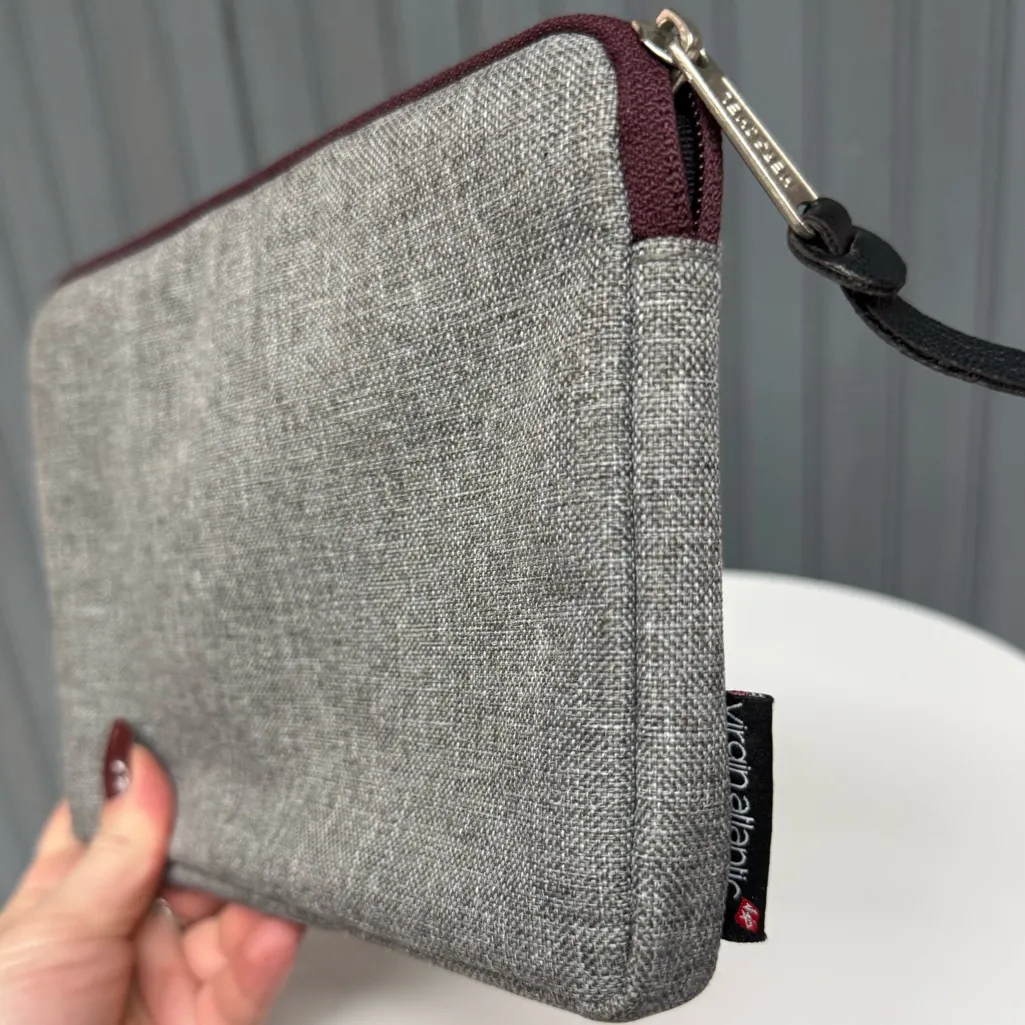 Herschel Supply Co. Grey & Maroon Small Zip Pouch – 9x6.5” - Image 7