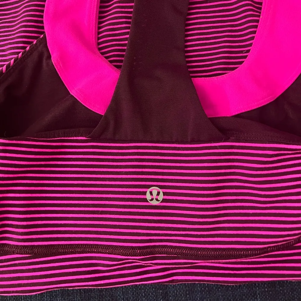 Lululemon Paris Hyper Stripe Glo Light Energy Tank Top Pink - Image 2