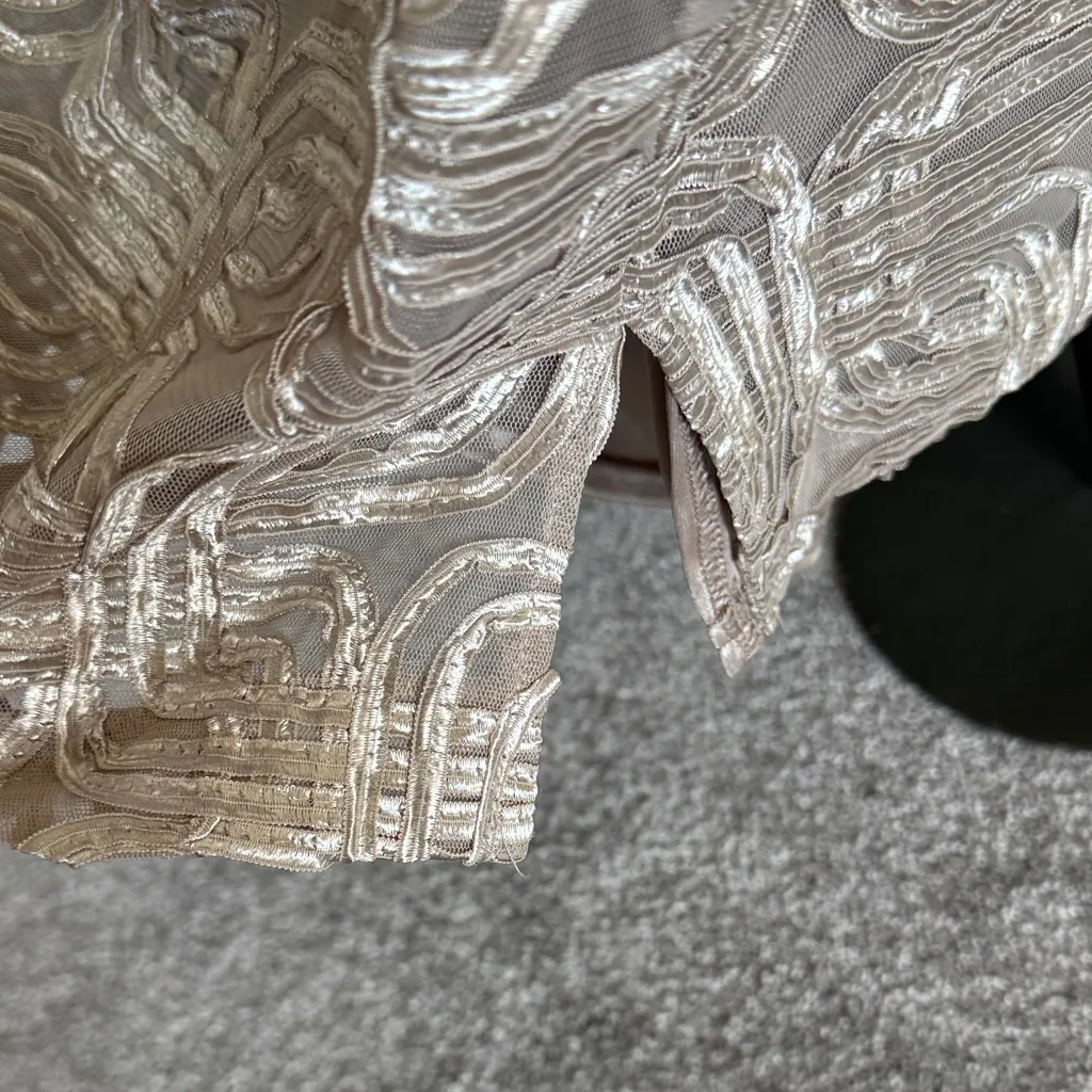 Jessica Howard dress champagne beige sleeveless evening Size 16 - Image 7