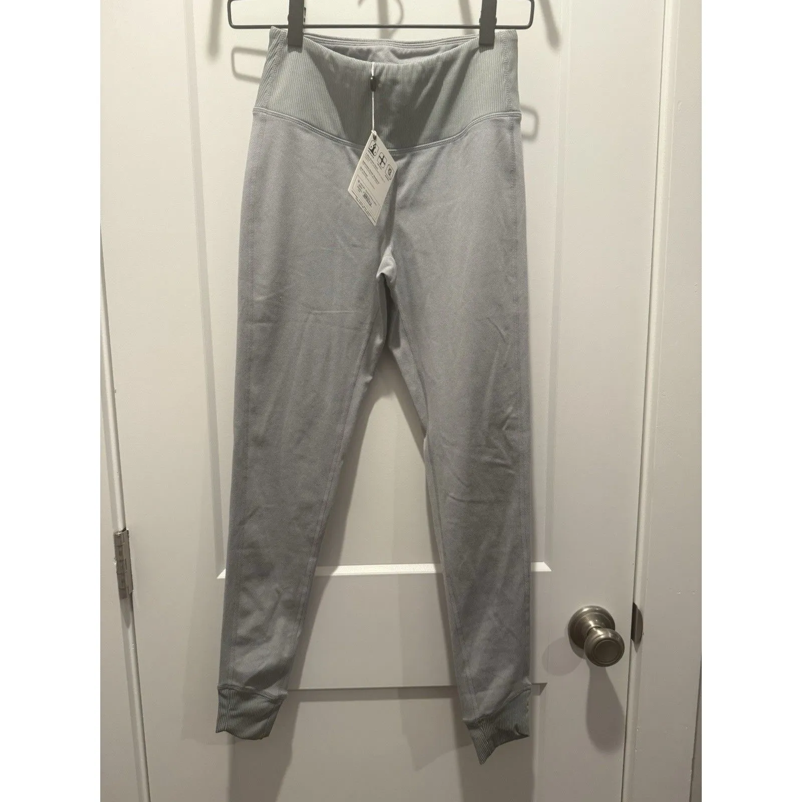 Women’s FootJoy Ankle Length Rib Block Leggings Pocket Heather Grey XS Gray - Image 2