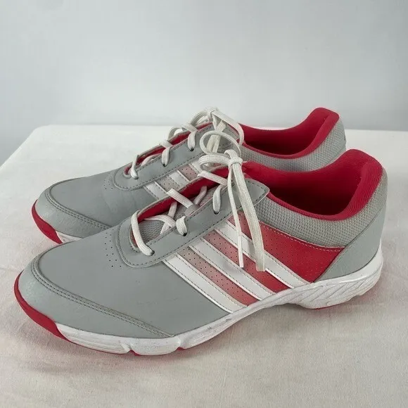 Adidas Tech Response Soft Spike‎ Golf Shoes in Grey Pink Size 7.5 - Image 8