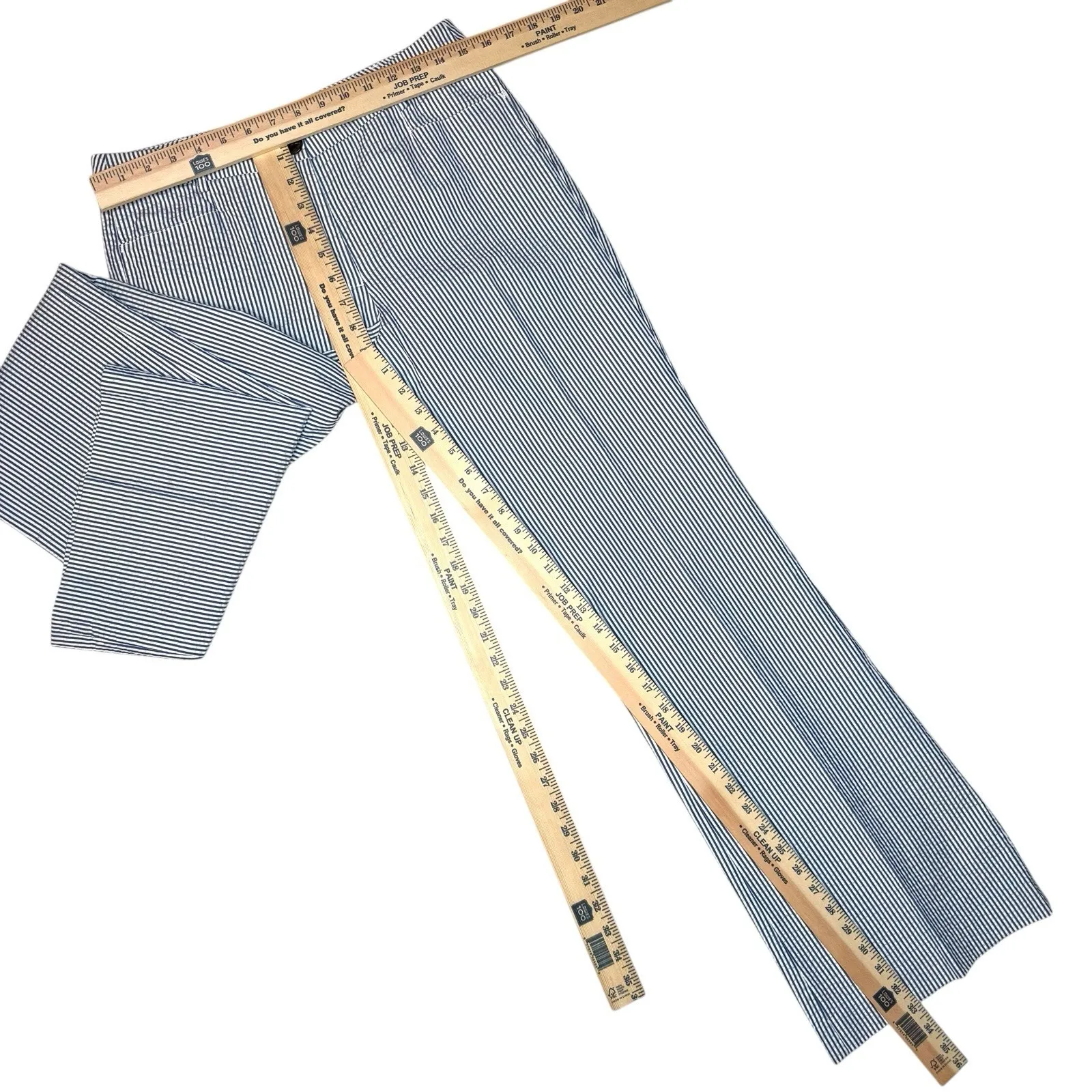 NWOT LL Bean Signature Blazer Pants Suit S Blue Striped Seersucker Jacket Career Size 6 - Image 10