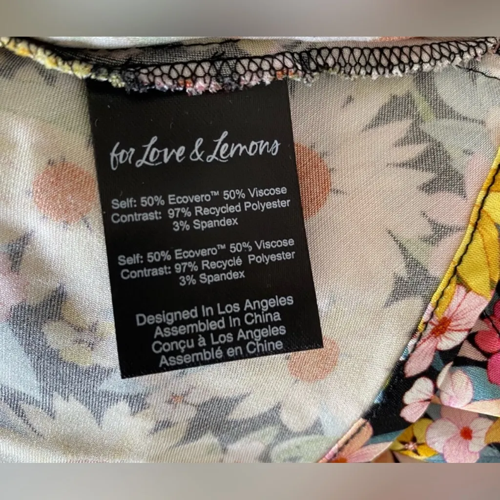 For Love & Lemons Sylvia Puff Sleeve Mini Dress Size S flower print multicolor - Image 6