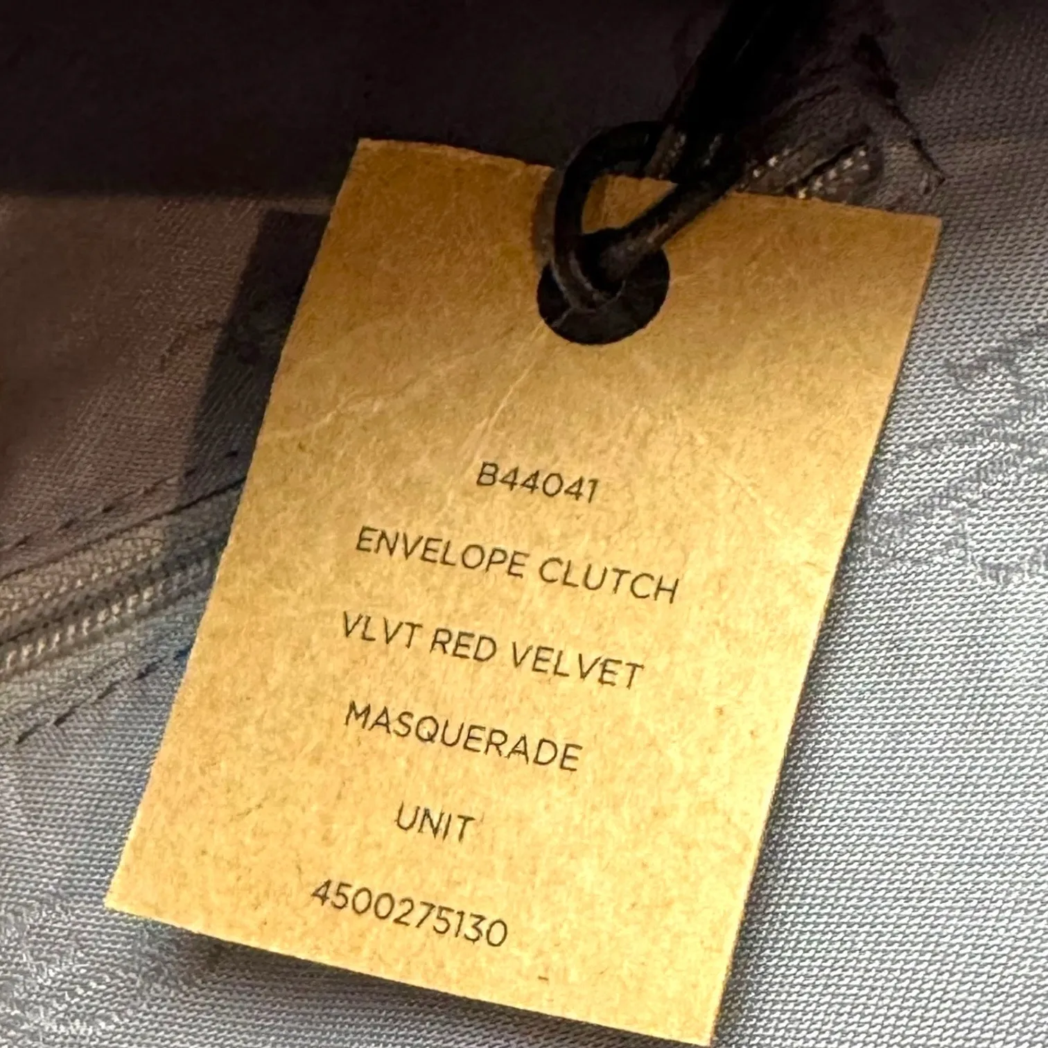 Cole Haan Masquerade Envelope Clutch Velvet Leather Red Gold - Image 8