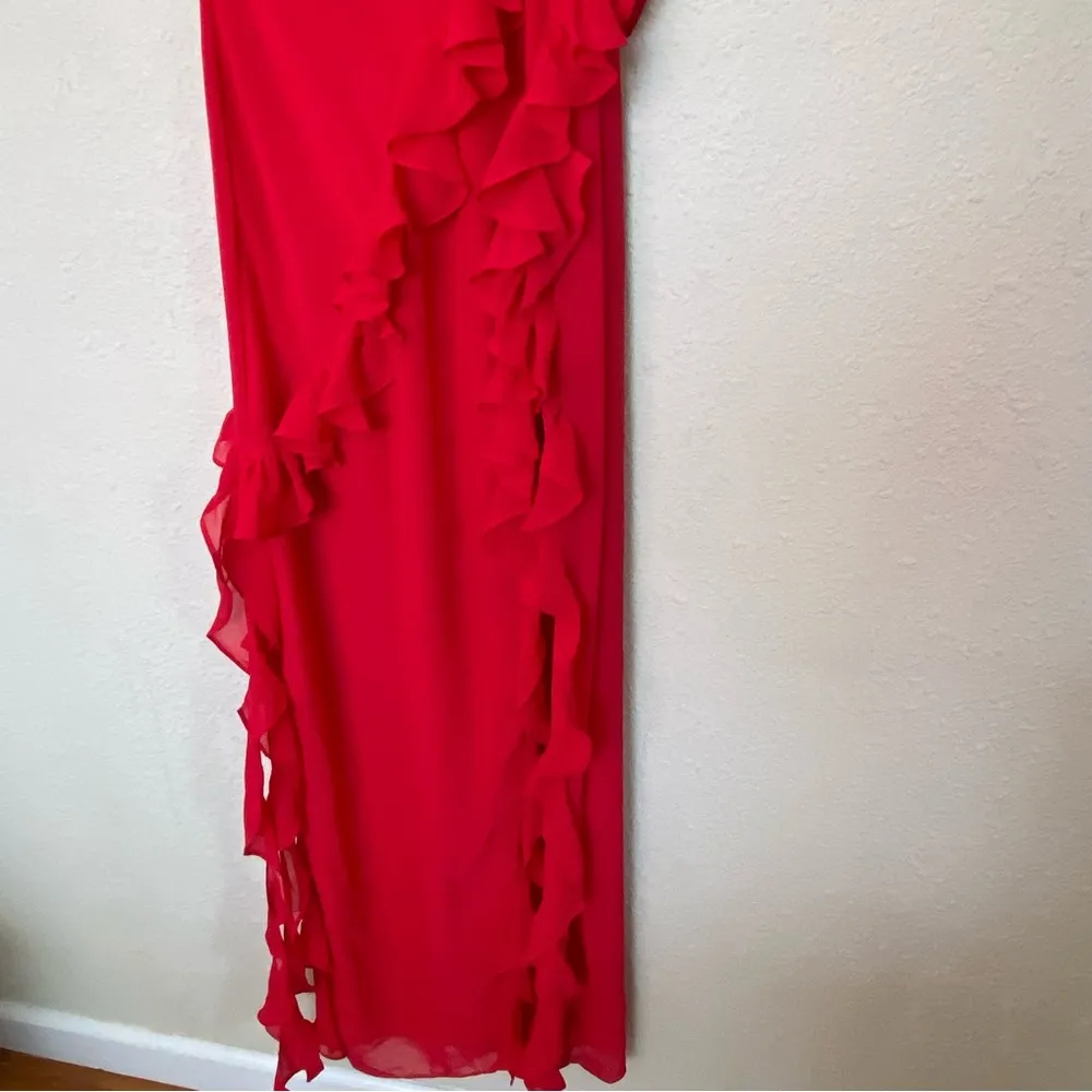 HOUSE OF CB 'Ariela' Cherry Ruffle Maxi Dress red NWOT size‎ M - Image 8