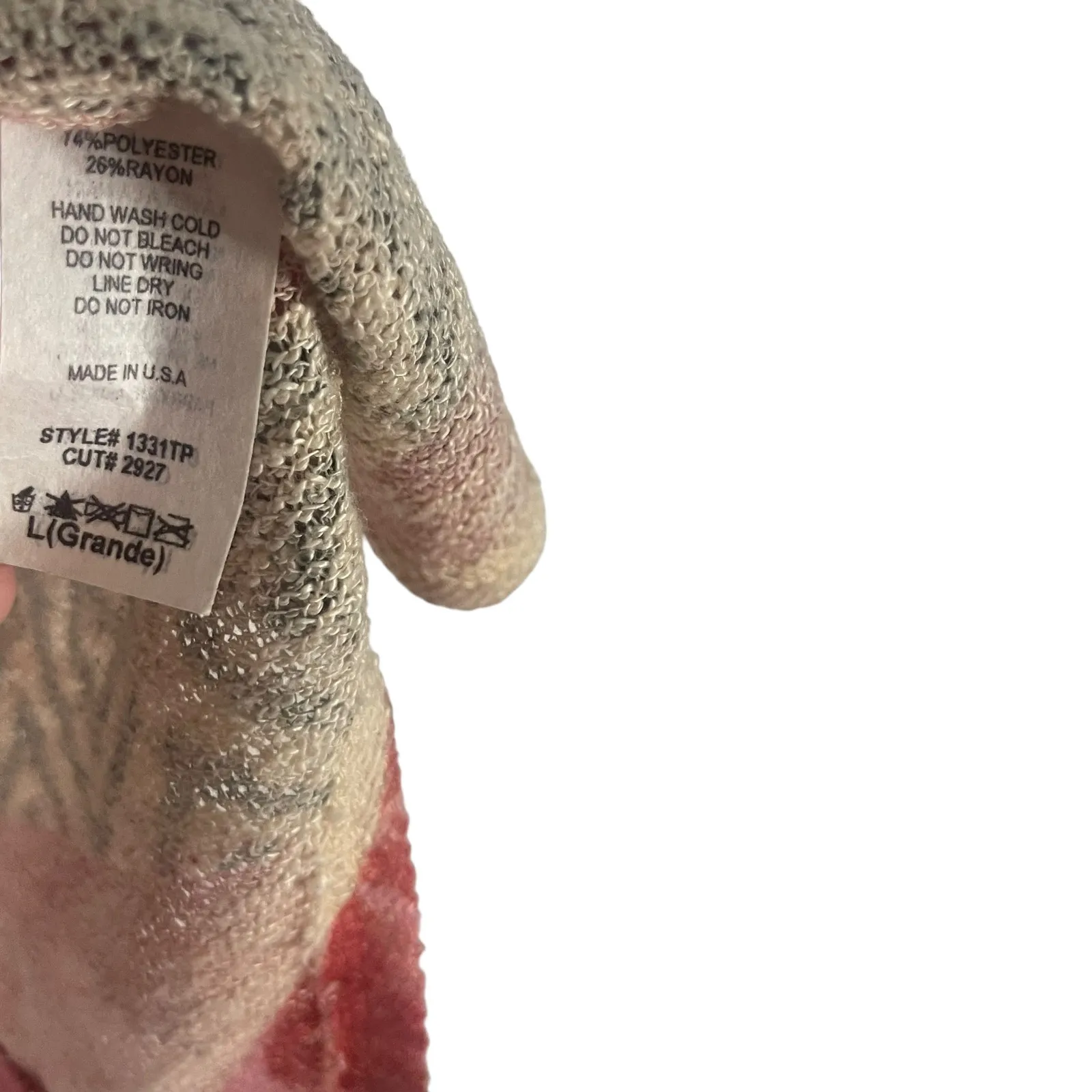 Pollux Boutique‎ Women's Size Large Open Knit Boho Western Top Tan - Image 7