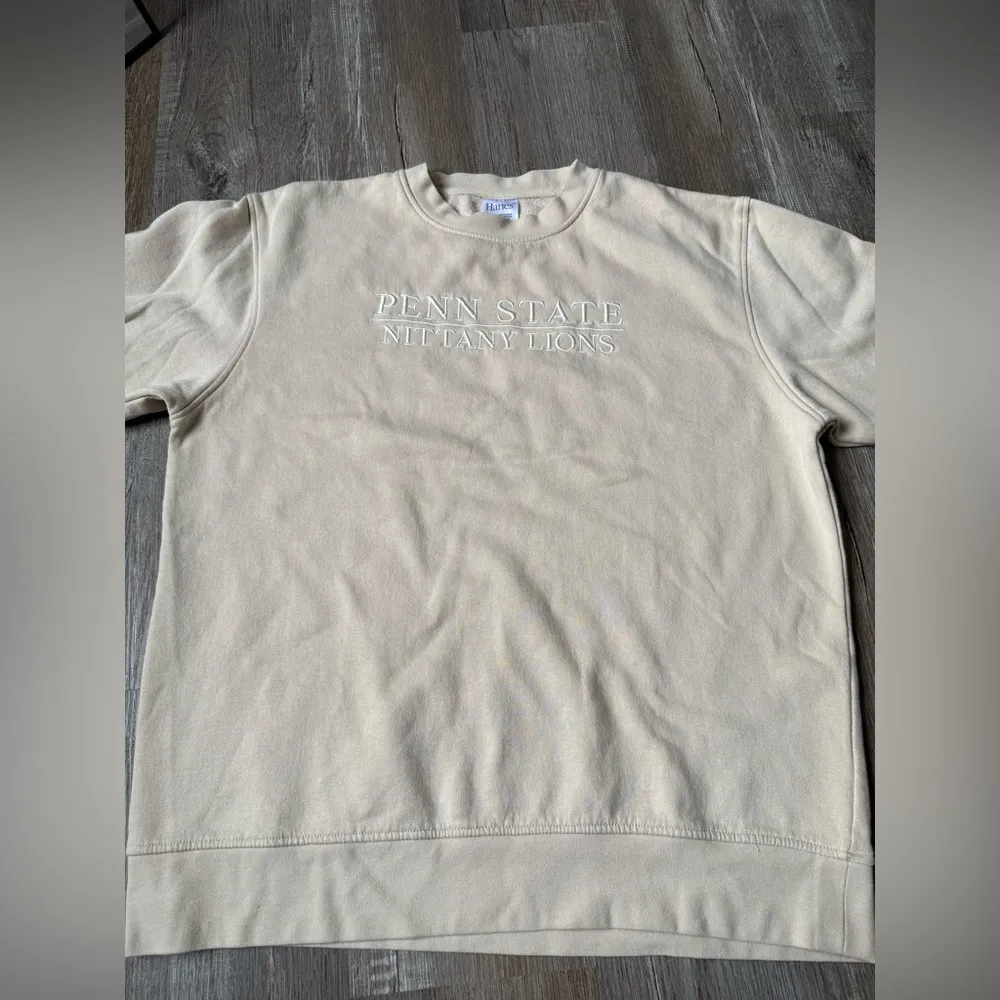 VTG Penn State Nittany Lions Sweatshirt Crewneck Embroidered Beige White Size L - Image 3