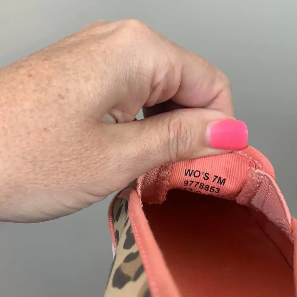 Sperry Cheetah Tan/Brown/Coral Slip-on Tennis Shoes - Image 9