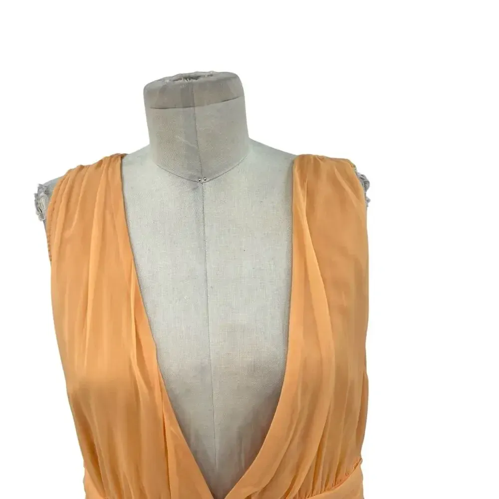 Abercrombie and Fitch Flirty Drama Mini Dress‎ Plunge Backless Orange Size XL - Image 4