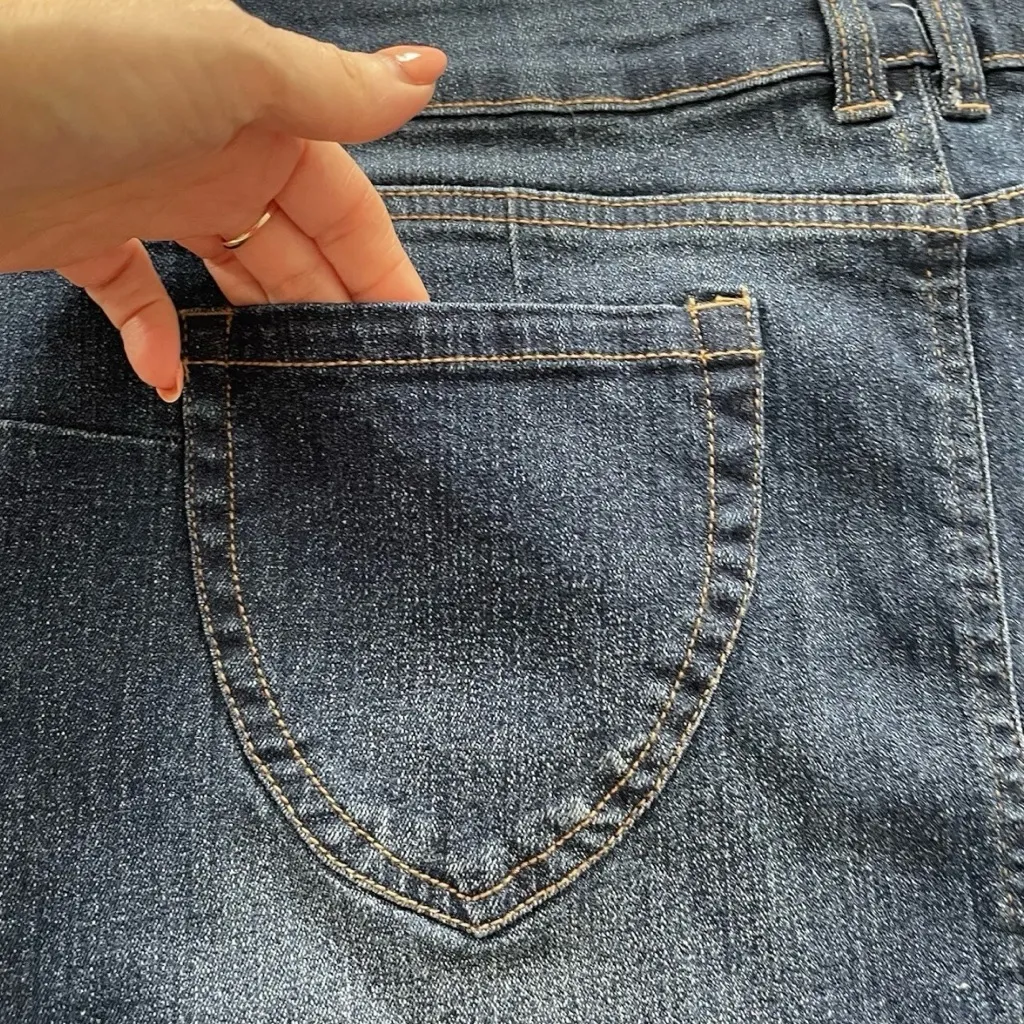 NWT Labijou Denim knee length pencil skirt, size 3X plus preppy trendy back slit - Image 7