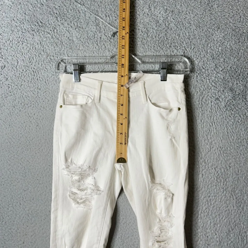 Frame Denim Womens 27 White Le Skinny De‎ Jeanne Distressed Skinny Jeans - Image 7