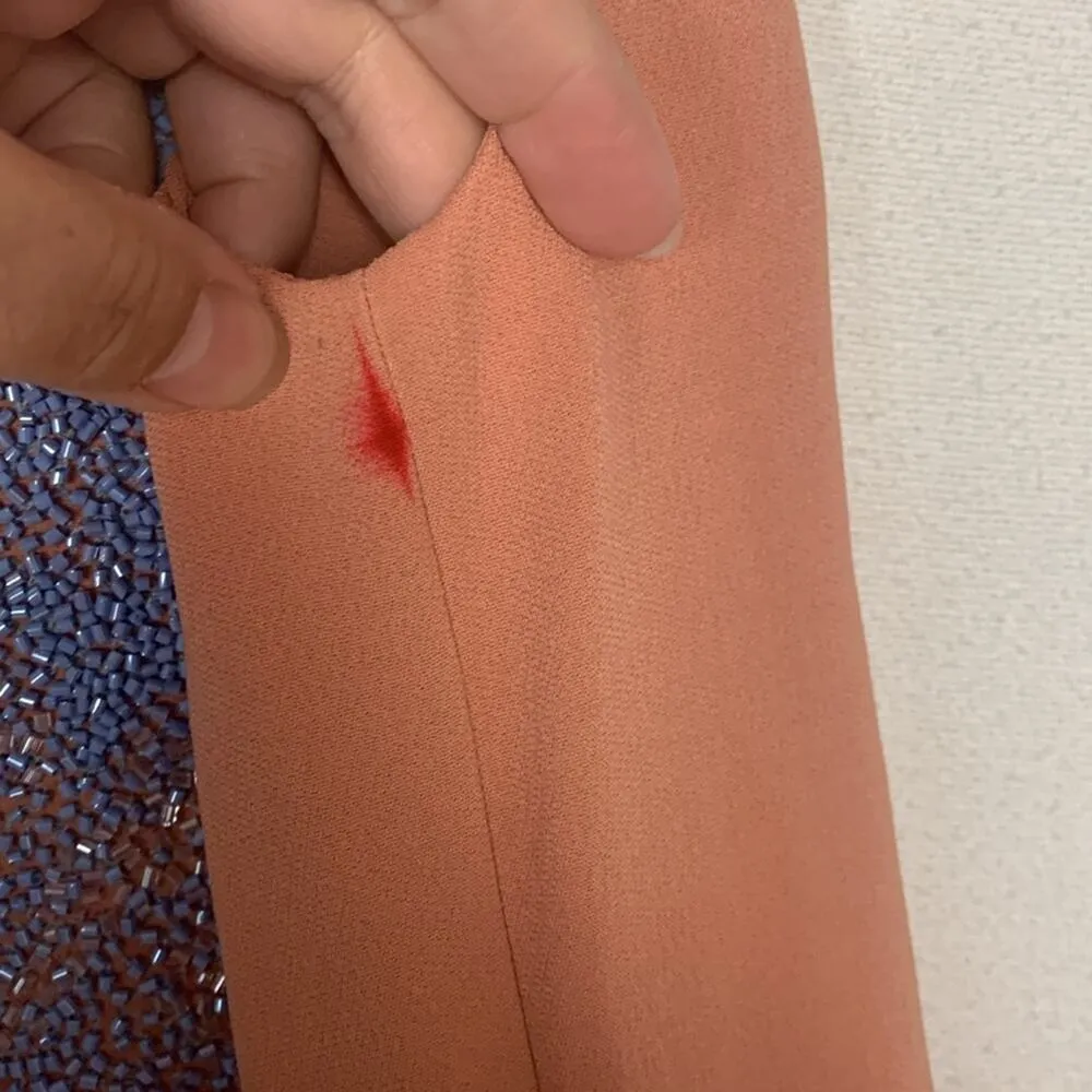 Emilio Pucci women's size 6 small Cady shift dress peach beaded sequin sleeveles - Image 10