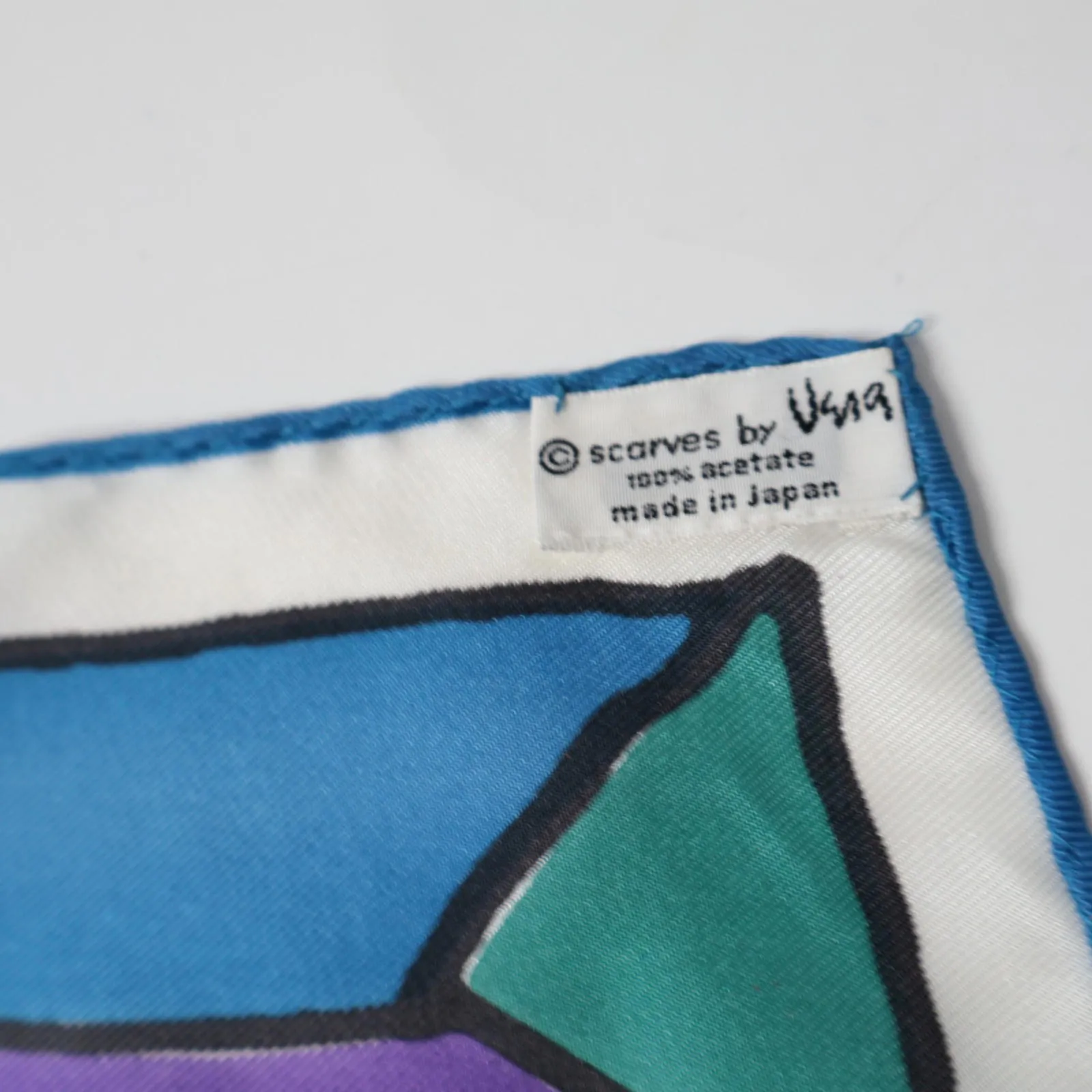 VTG Vera Neumann 22" Square Scarf‎ Rolled Edge Geometric Abstract Art Colorful - Image 4