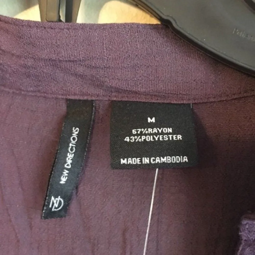 Nwt new directions medium dark purple top Purple - Image 3