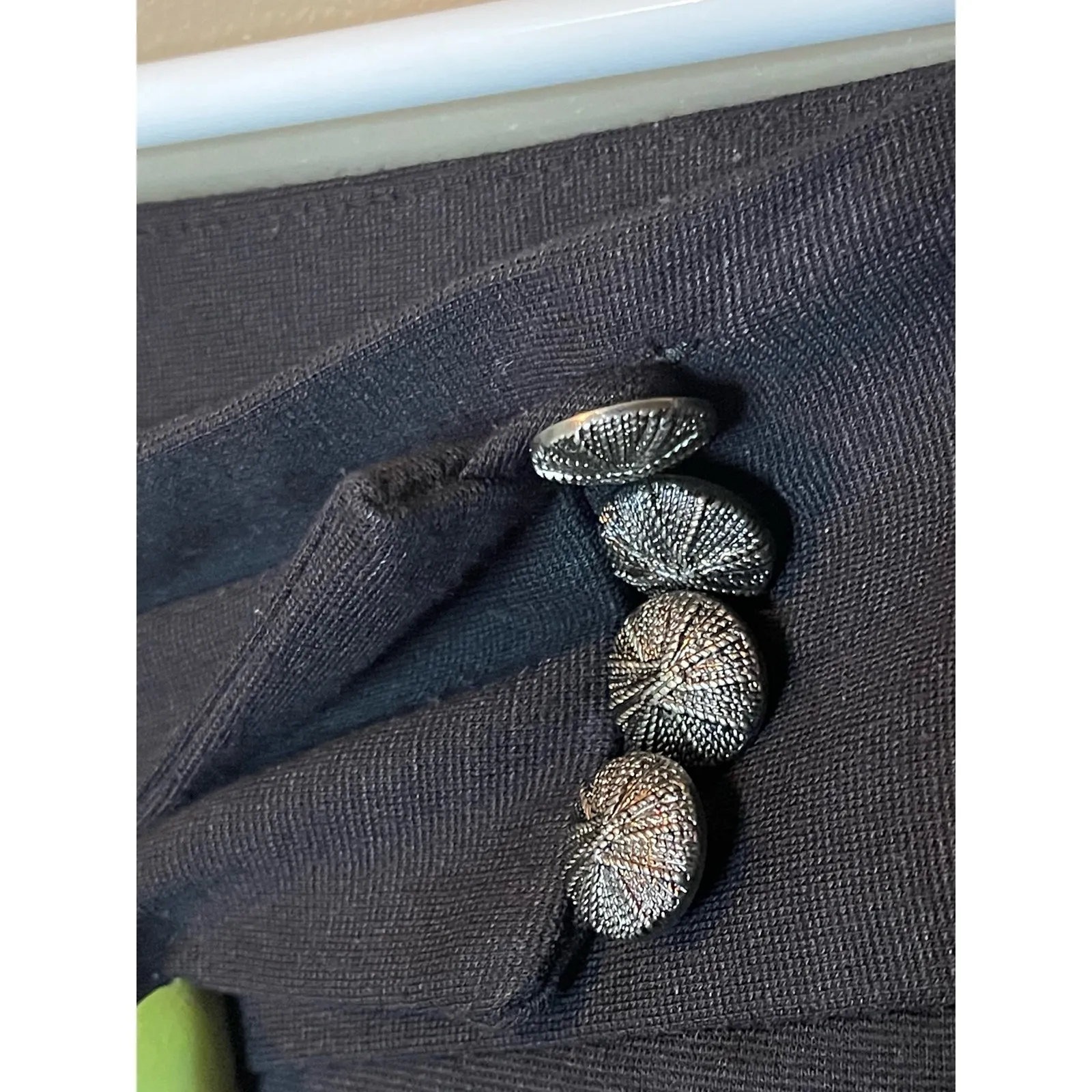 Alfani Petite Black Button Detail Pull On Dress Pants Trousers Slacks Size 8P - Image 4