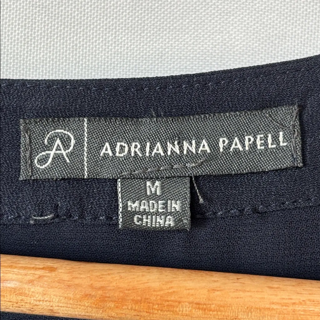 Adrianna Papell size M navy paisley print tank top White Embroidery and beads - Image 6