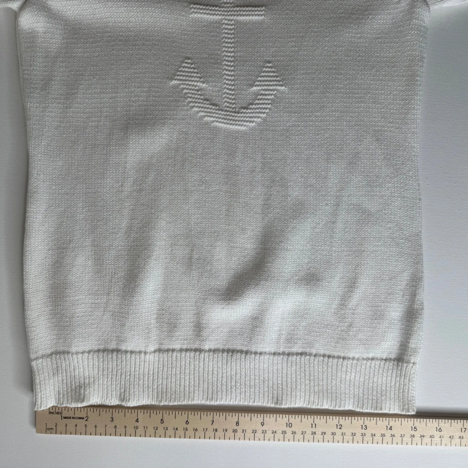 Talbots Womens Anchor Sweater Size‎ SP White Cotton Nautical Coastal Fisherman - Image 8