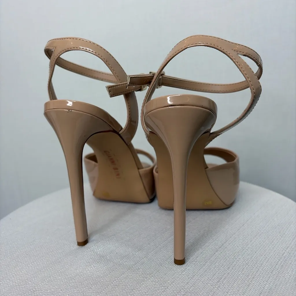 Gianni Bini Nude Patent Platform Heels Ankle Strap Size 8(B99) - Image 5