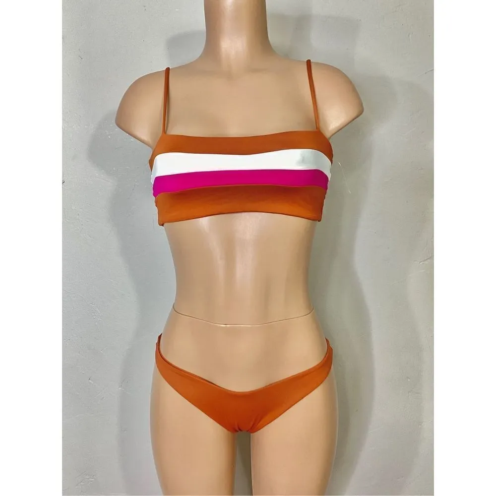 New. L*SPACE Rebel stripe bikini set. L/M. Retails $178 - Image 9