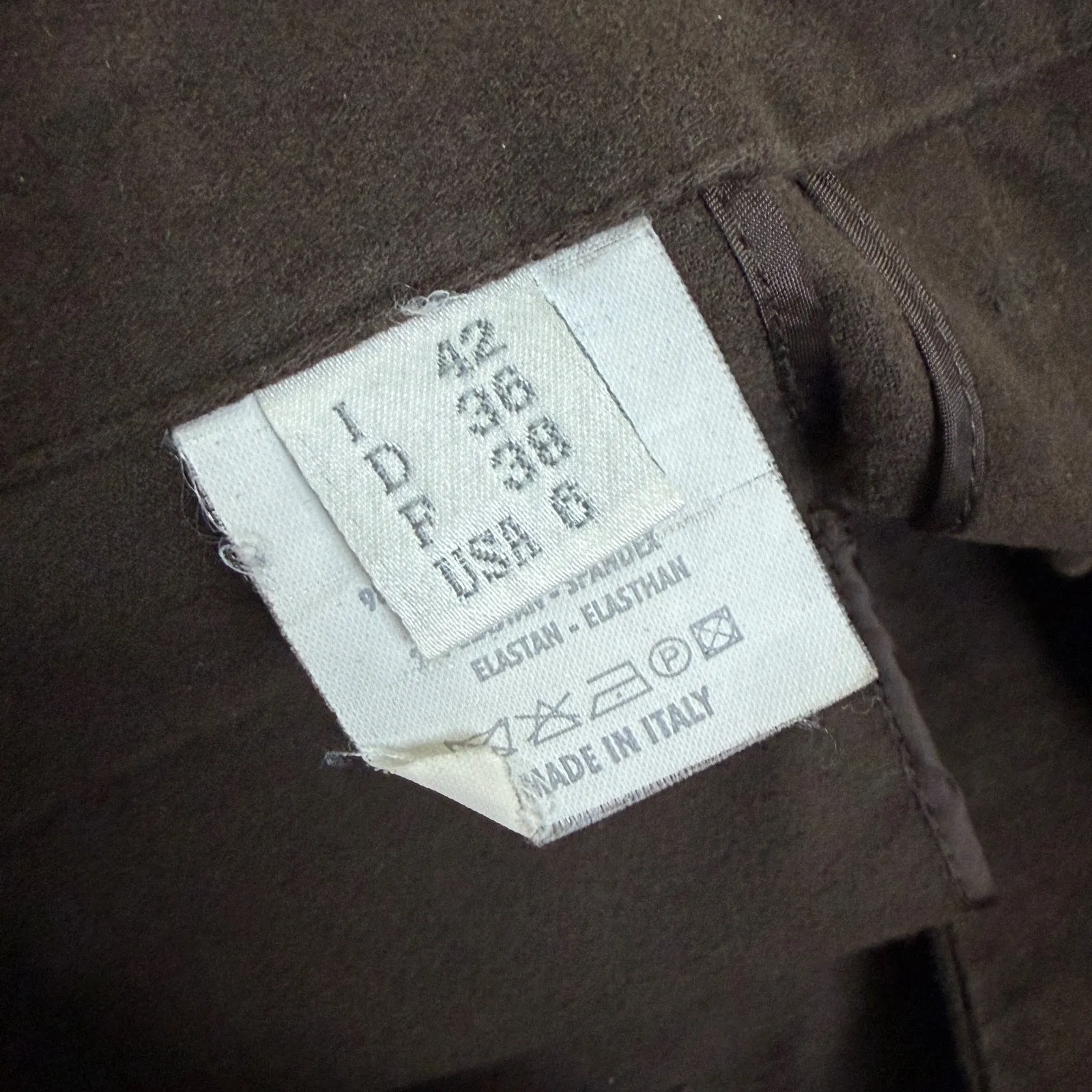 Gunex Pants Womens Size 6 Brown Tapered Leg Trouser Ankle Buckles Made in Italy - Image 10