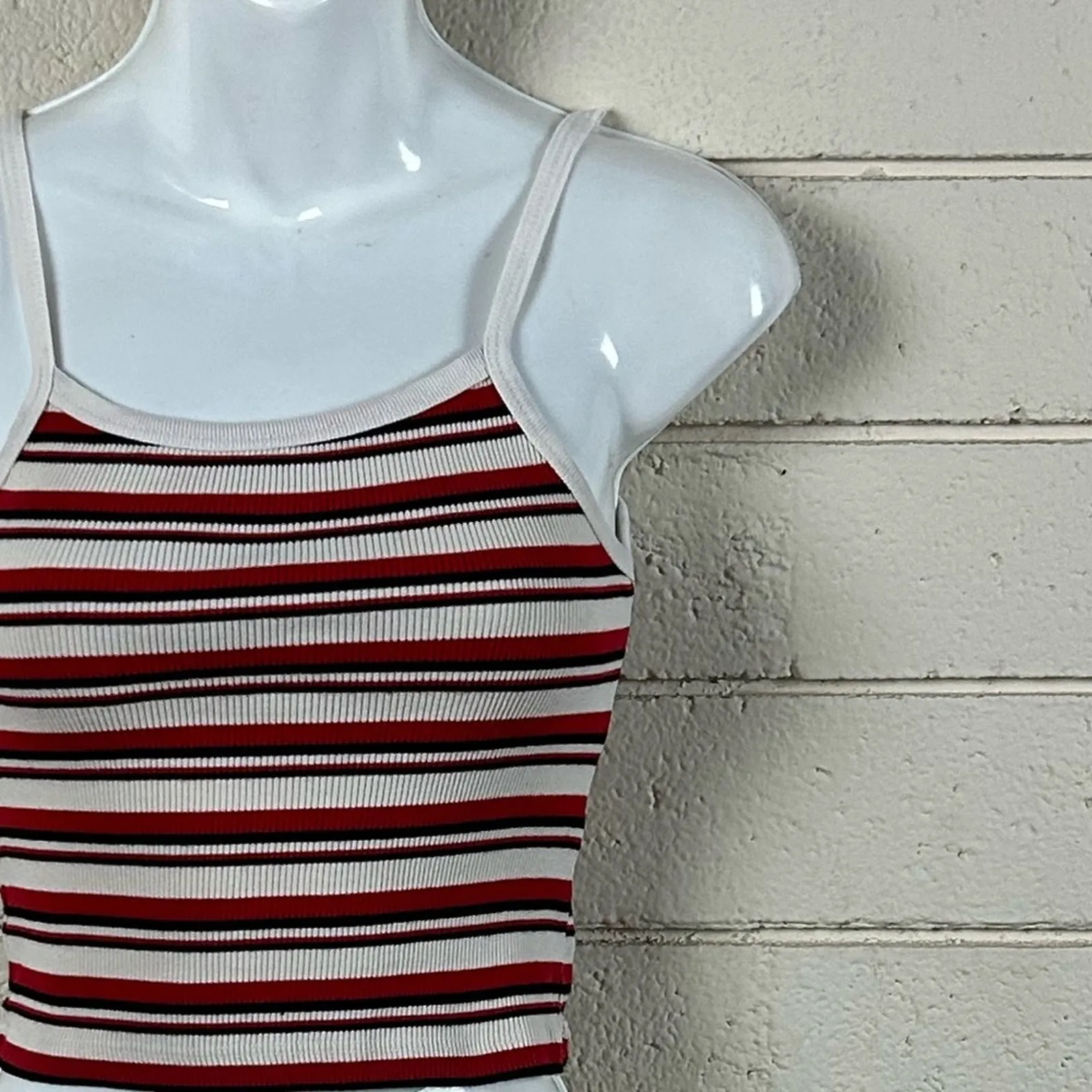 Brandy Melville Red Striped Tank one size - Image 6
