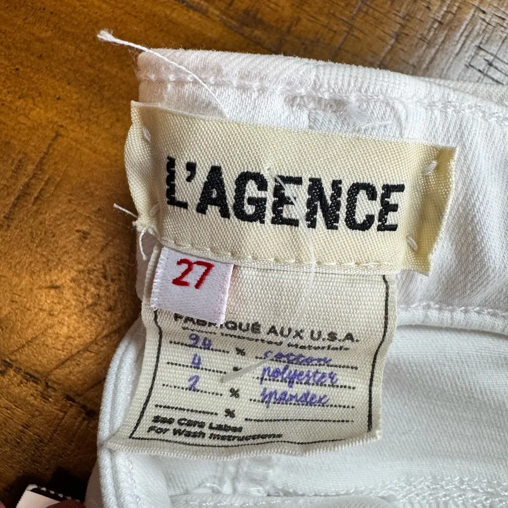 L’AGENCE Margot High Rise Skinny Jeans in white size 27 NWT - Image 4
