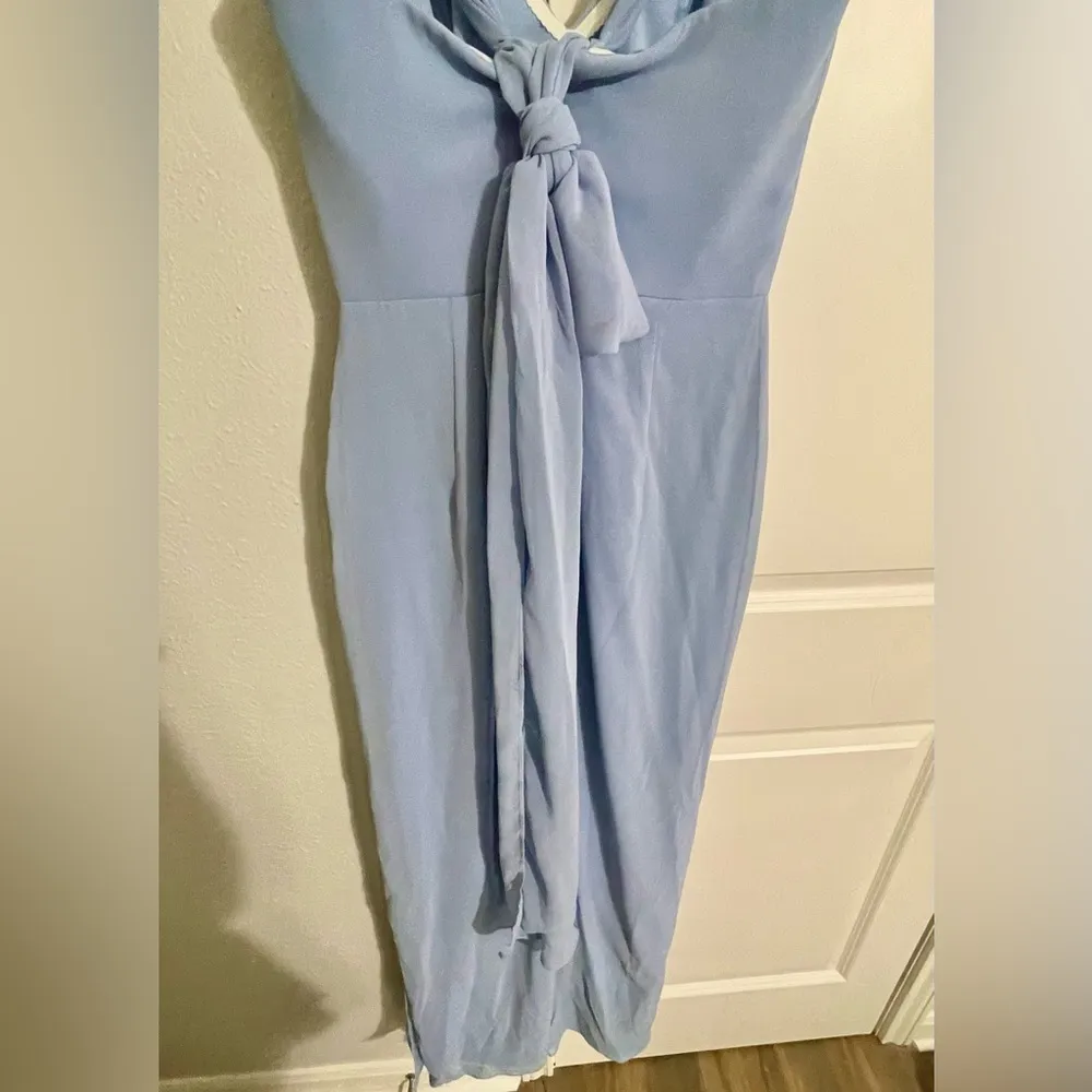 Dessy Collection by Vivian Diamond Blue Maxi Dress - Image 6