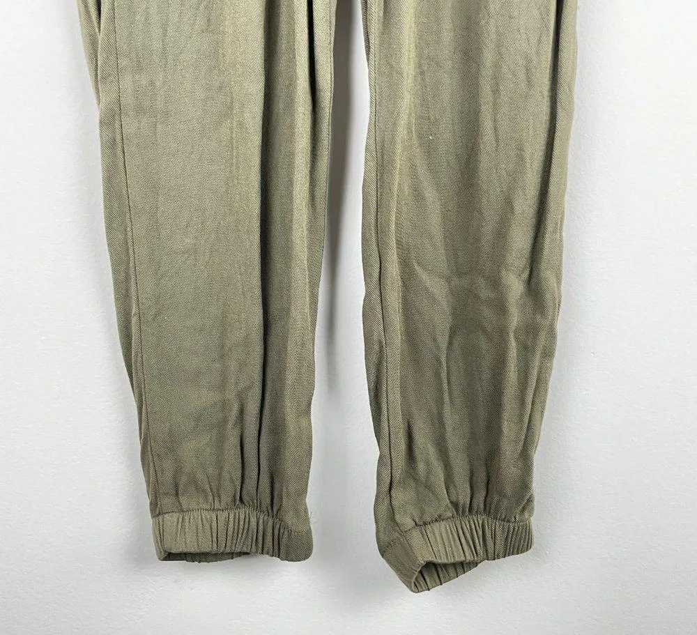 Rewash 100%Rayon Pants Smocked Women's Jogger Pants Olive Green - Image 3