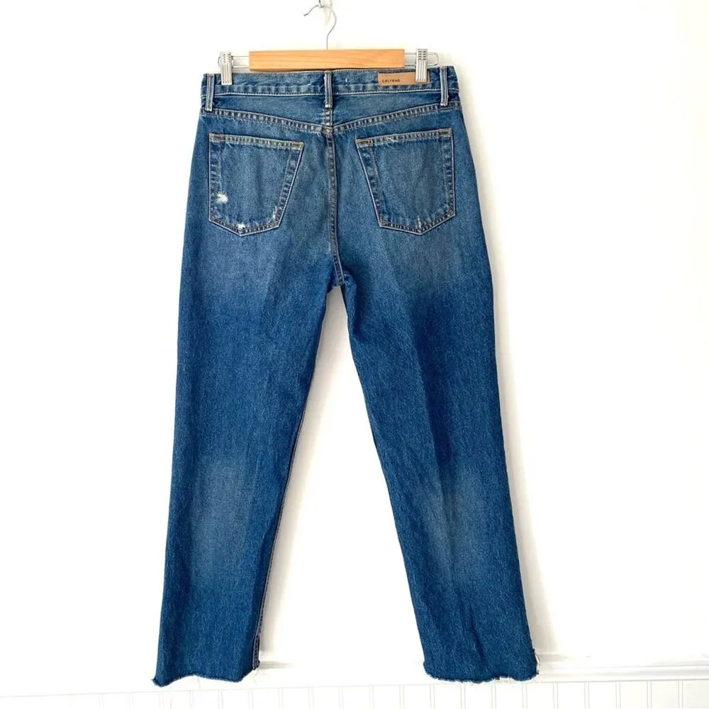 Grlfrnd Helena Crop Button Fly Jeans size 28 Raw Hem - Image 9