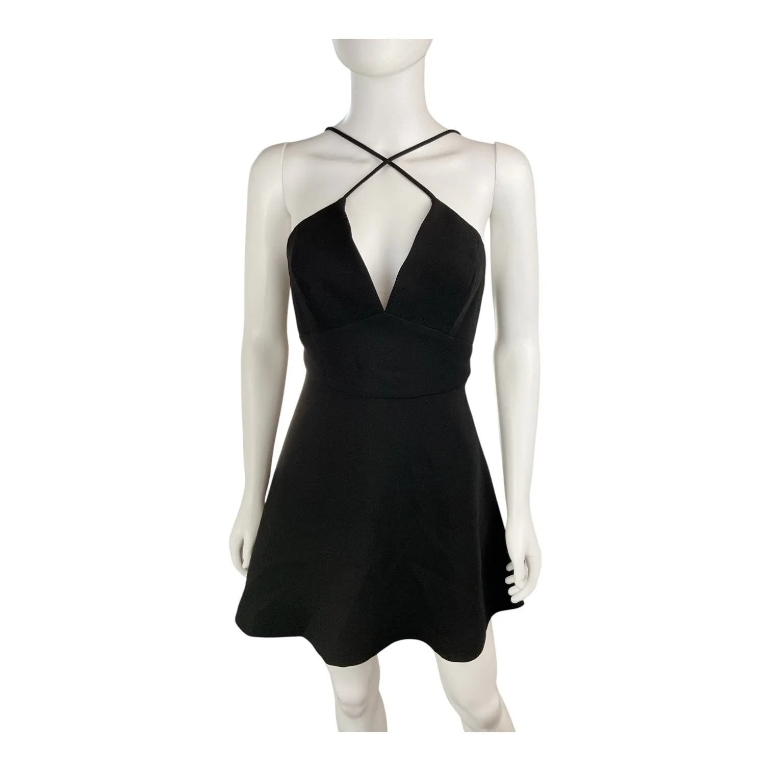 Black Mini Dress Deep V Neck Sleeveless Party Cocktail Dress‎ - Image 3